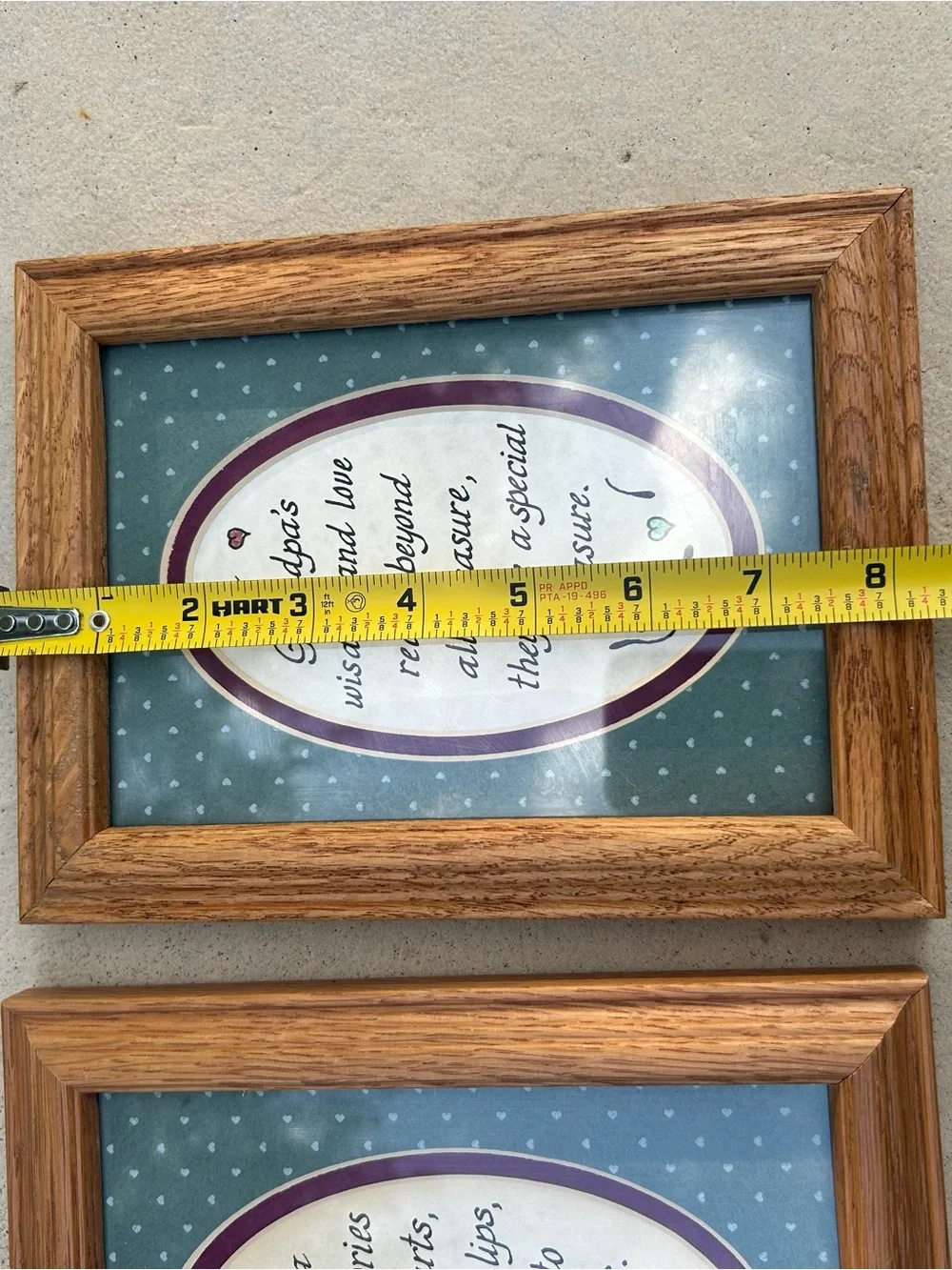 Set of 2 Cottage Core Grandma and Grandpa Framed Poem Set